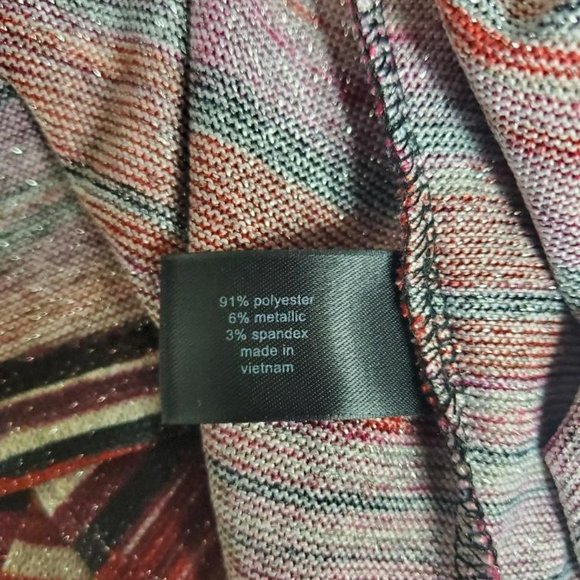 Lane Bryant Midi Dress Womens 18/20 2x Colorful Stripes Sparkle Tie Waist Party - Picture 9 of 14